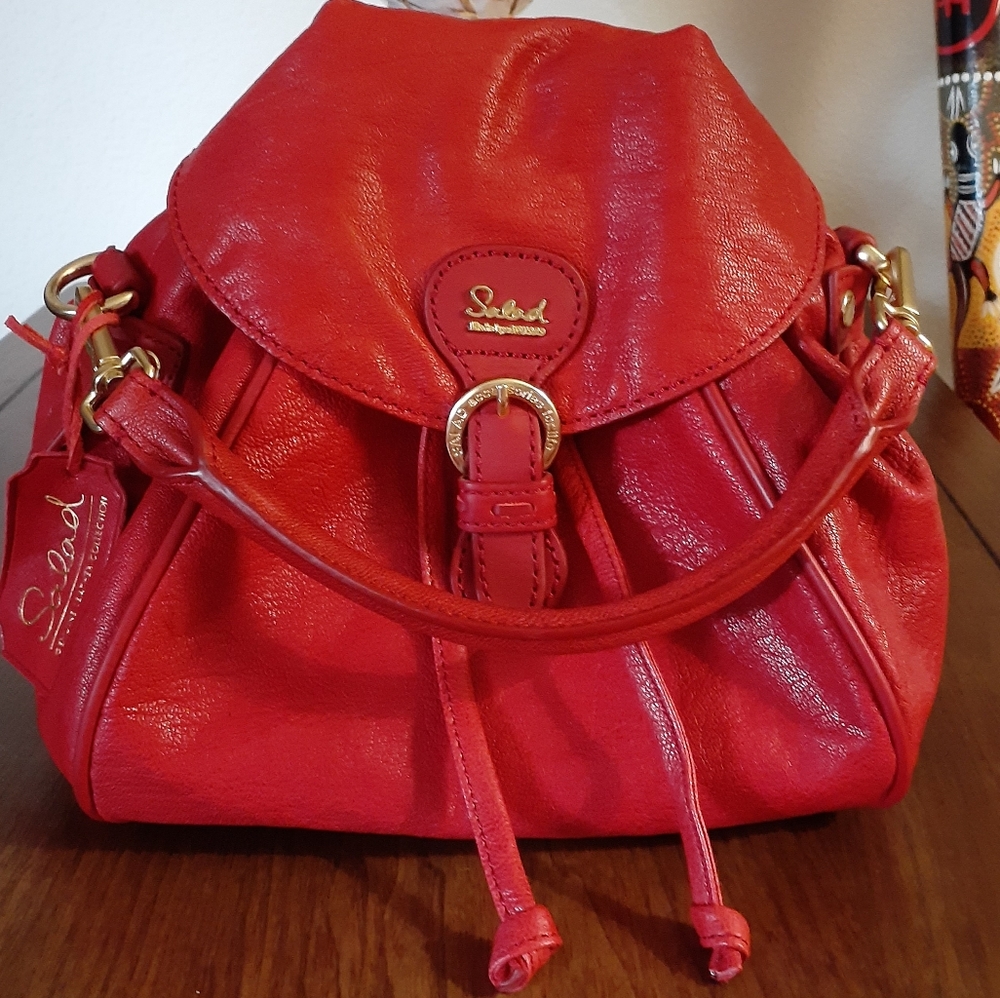 Authentic Salad Drawstring Leather Bag/Purse - image 1